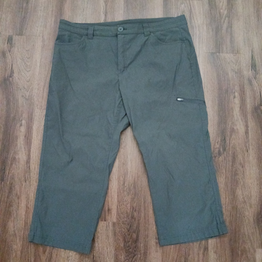 Eddie Bauer Womens Horizon Guide Capri Pants Gray Size 14 Hiking Outdoor